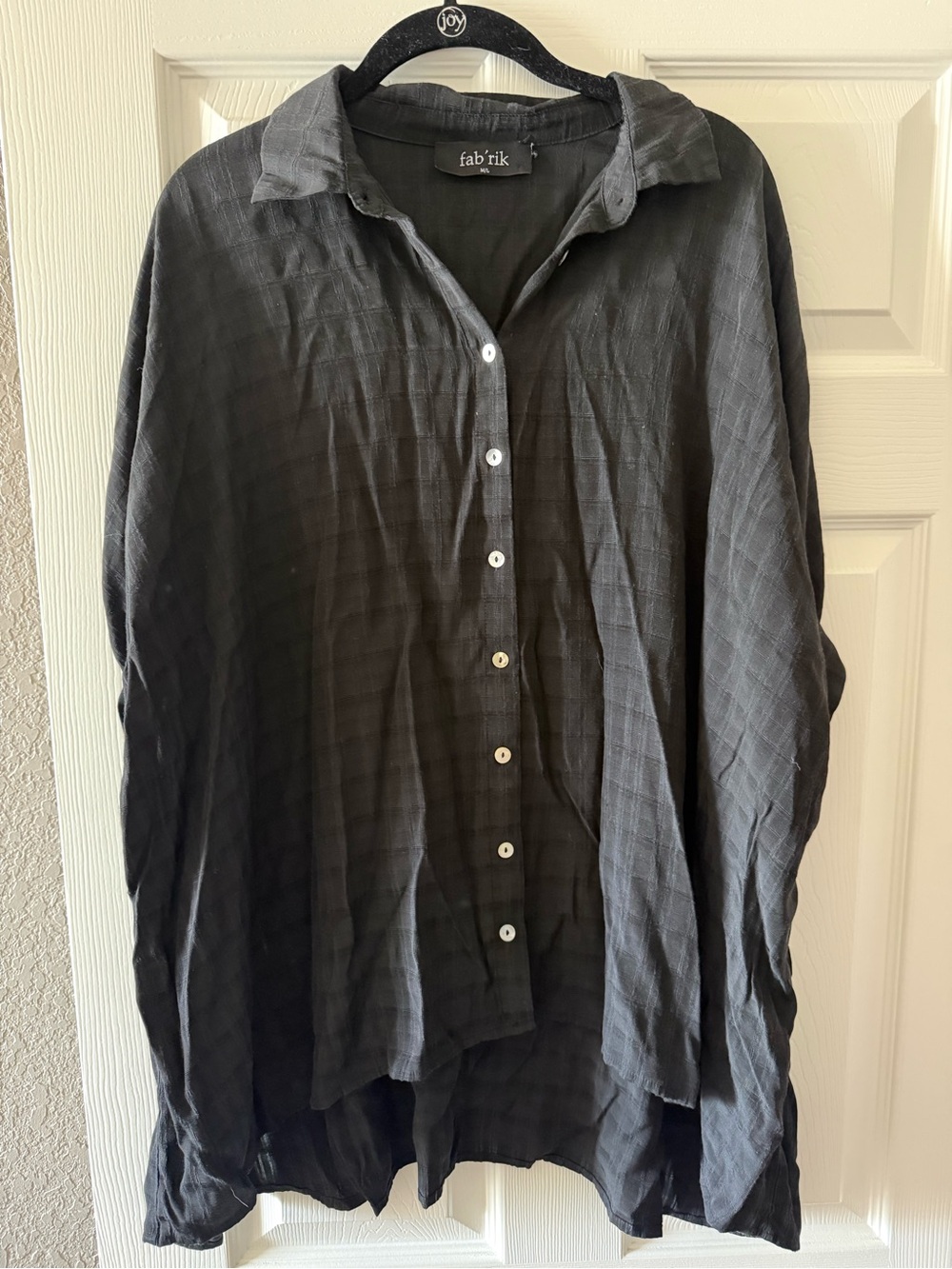 fab'rik Black Oversized Button-Down Shirt